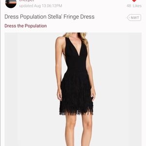 Dress the Population Stella Fringe dress.